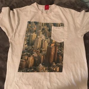 White graphic visual tee